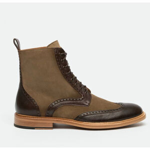 Taft Saint Brown Suede Wingtip Brogue Laceup Boot Size 9